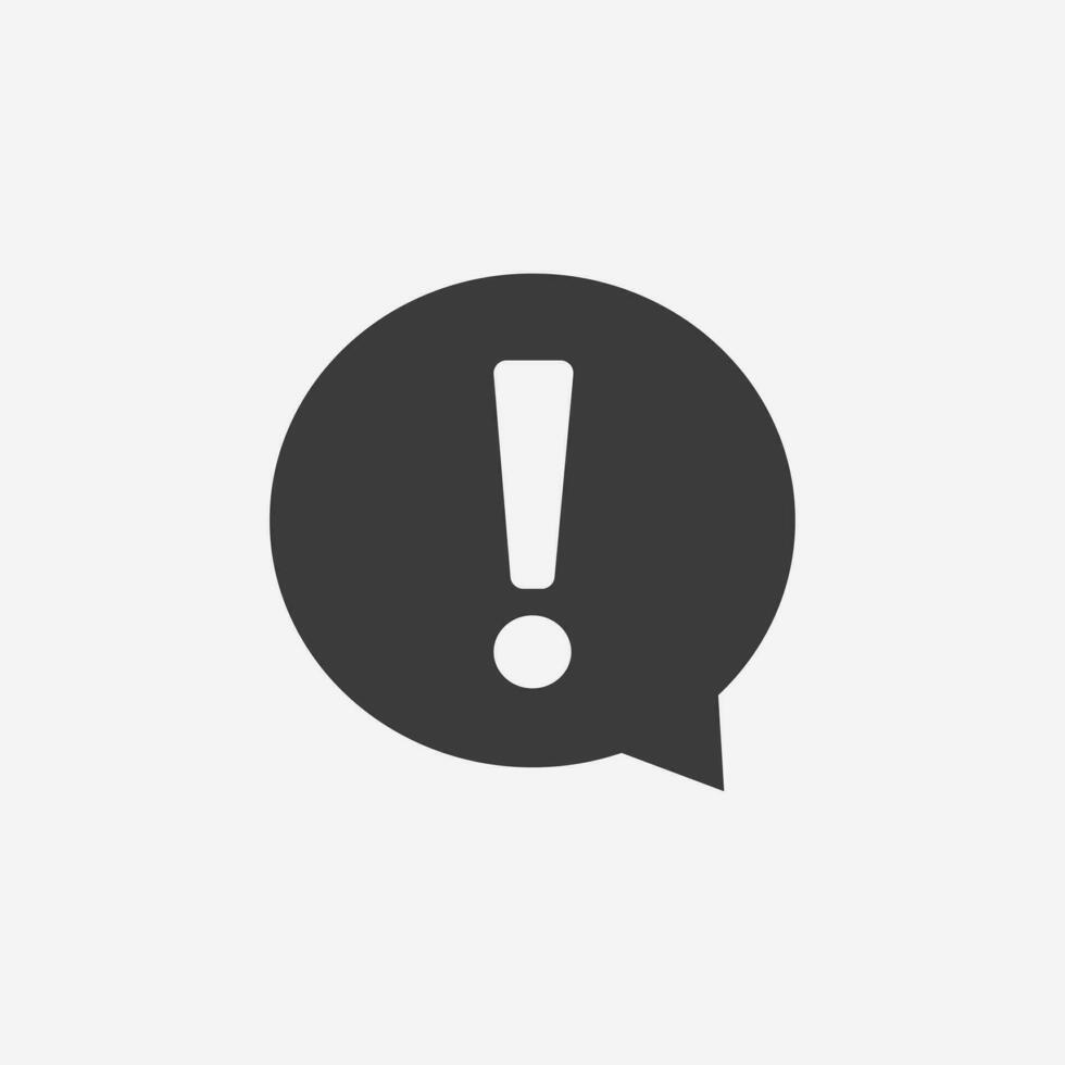 Exclamation bubble icon vector. Attention, warning symbol vector