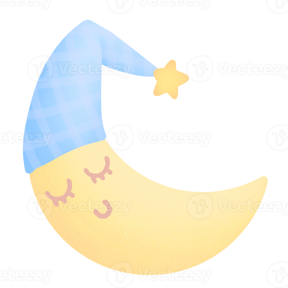 crescent moon sleeping png