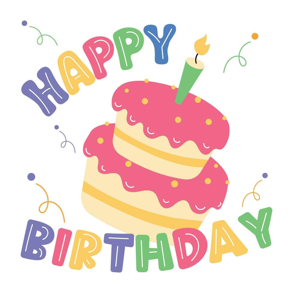 Trendy Candle Cake vector