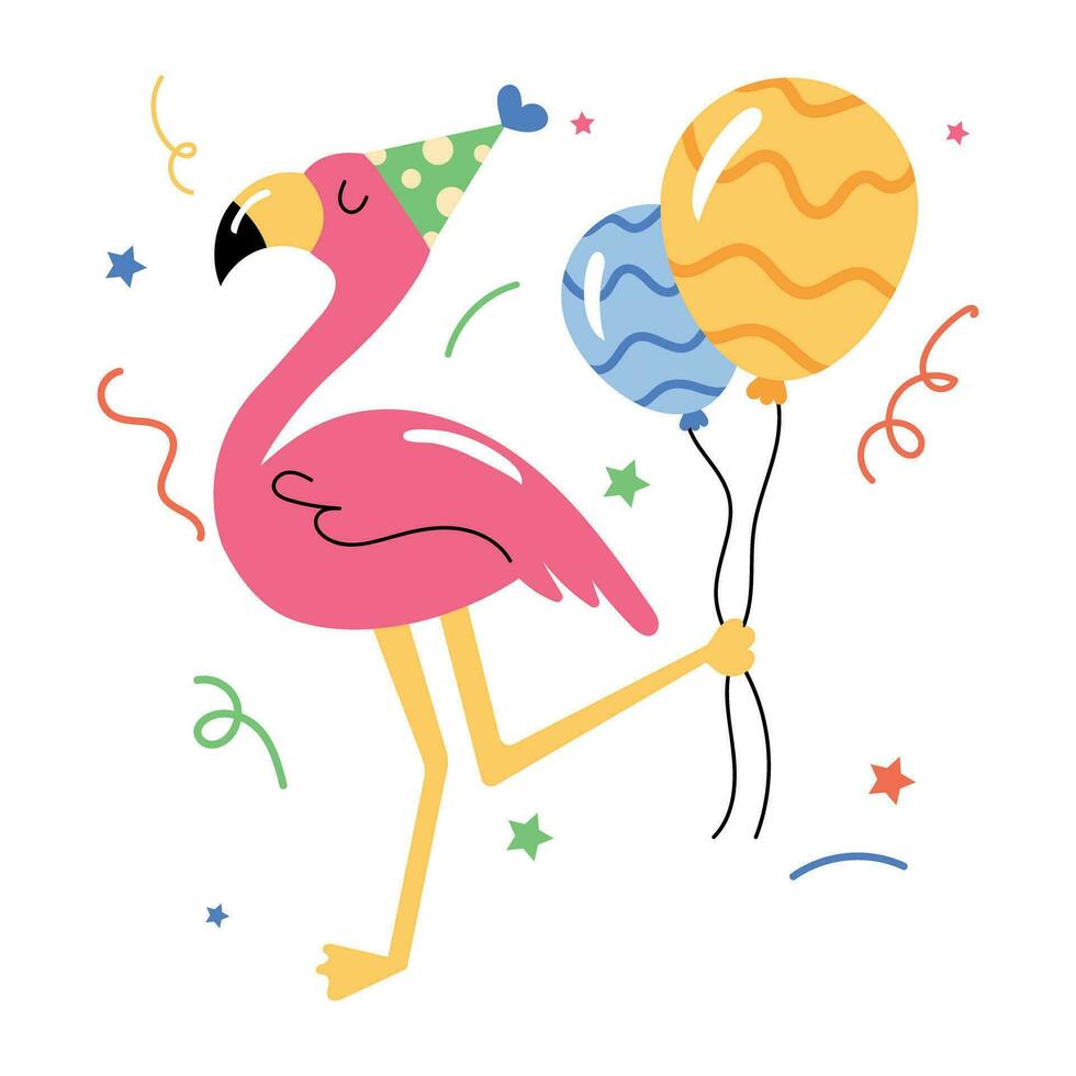 Trendy Flamingo Birthday vector