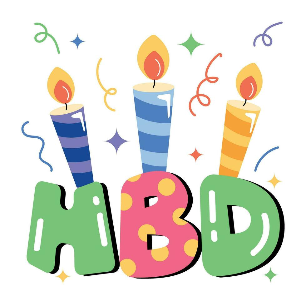 Trendy Birthday Candles vector
