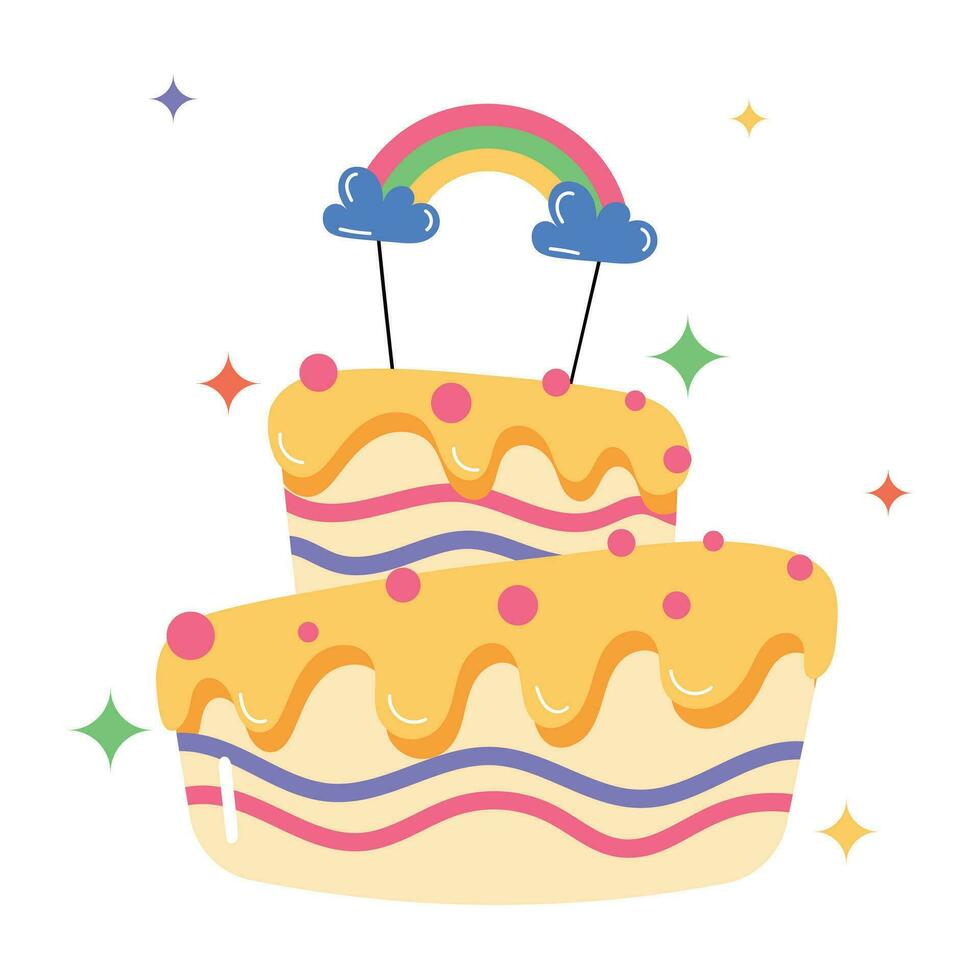 Trendy Party Cake vector