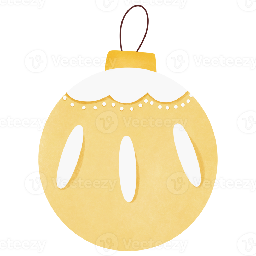 Yellow christmas ball png