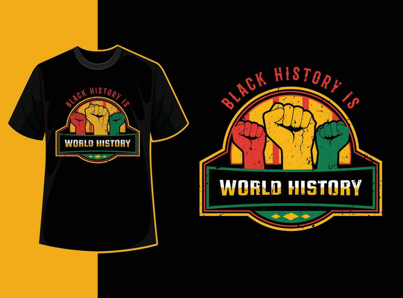 tipografía Clásico negro historia mes t camisa diseño con negro historia citar y vector forma