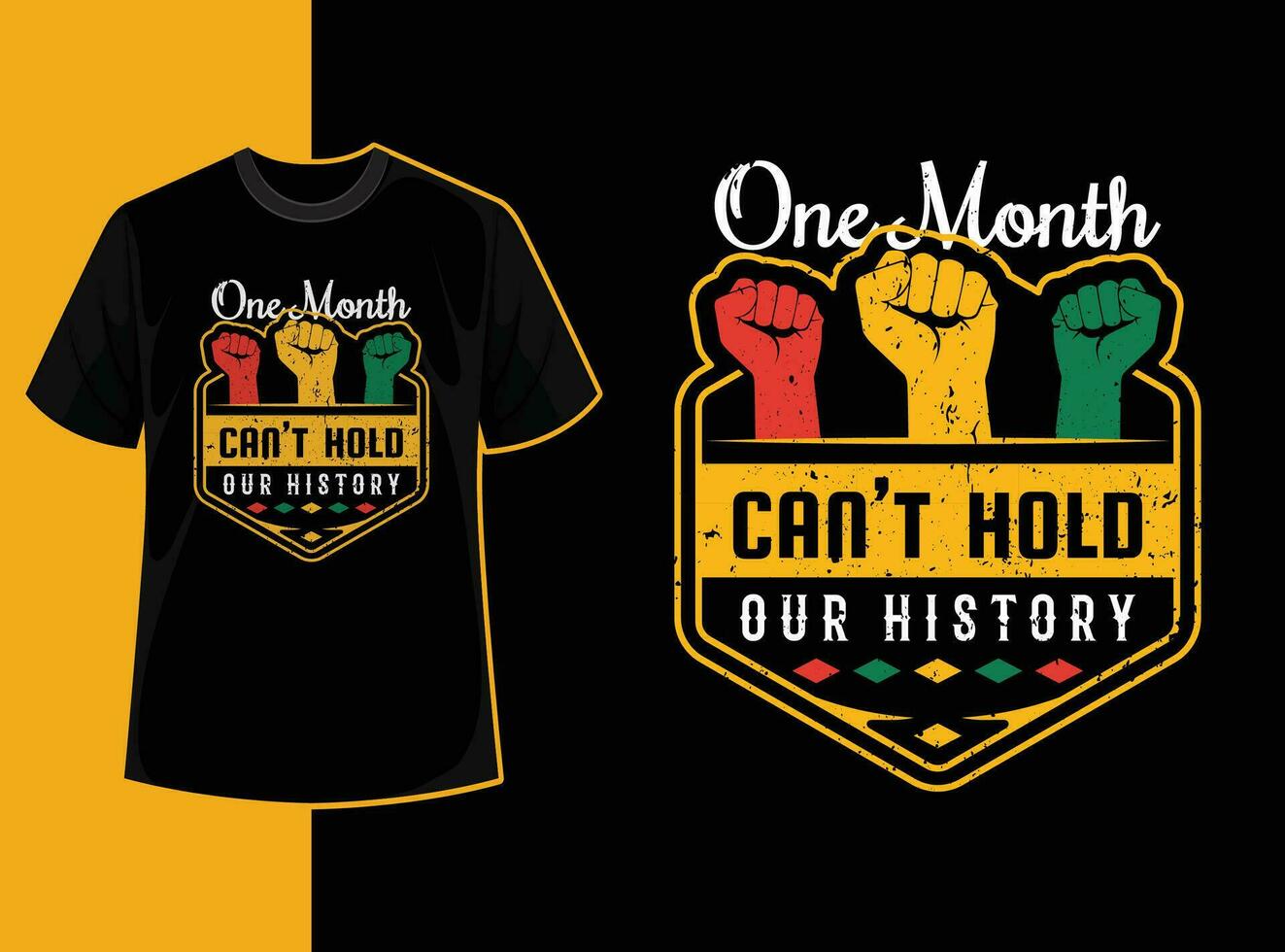 Typography vintage black history month t shirt design with black history quote and vector shape