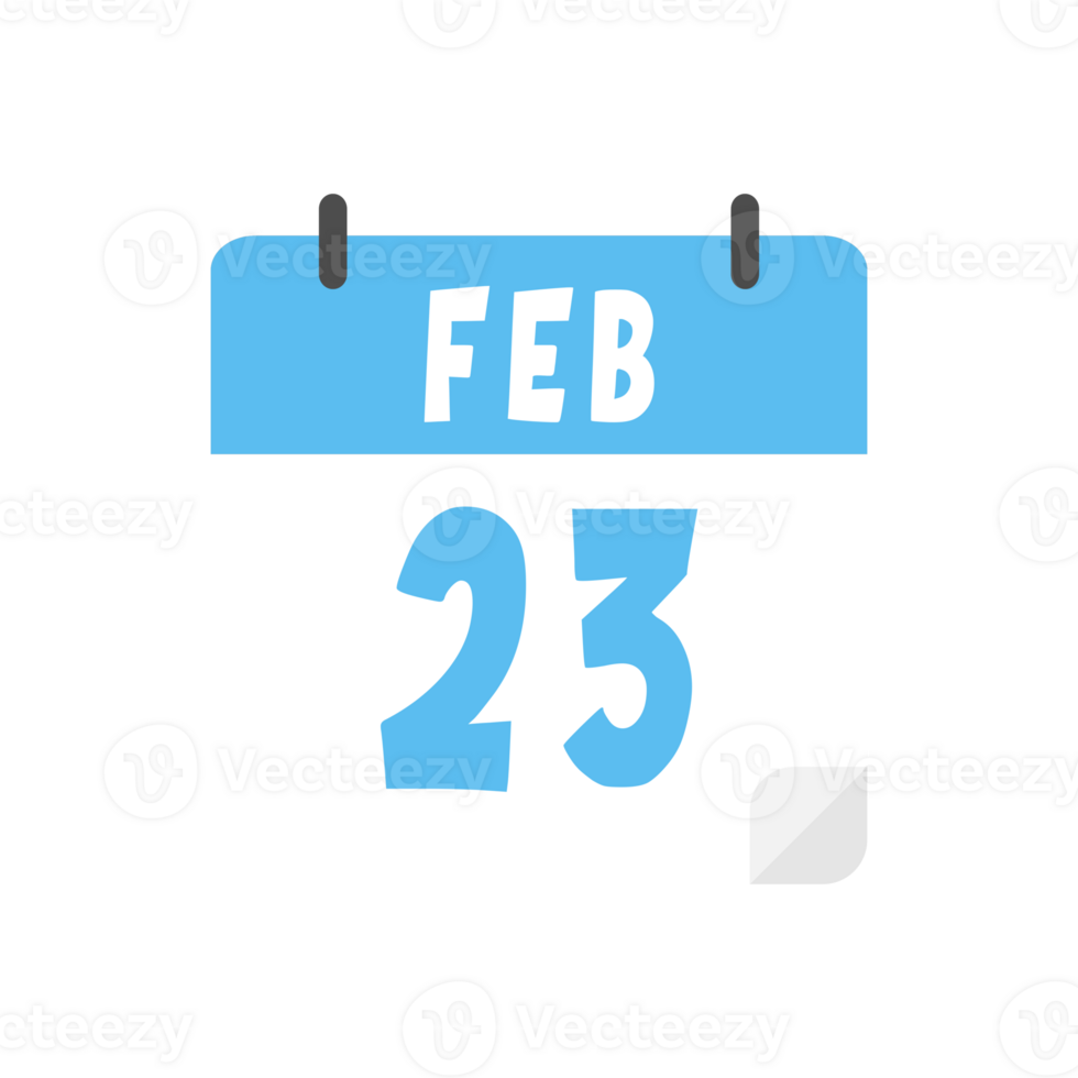 February 23th calendar icon on transparent background 28079739 PNG