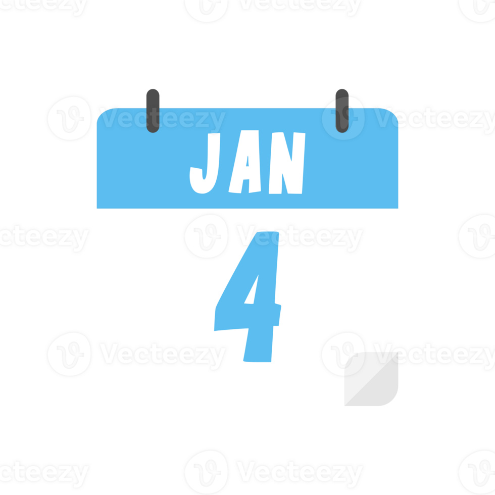 january 4th calendar icon on transparent background 28079747 PNG