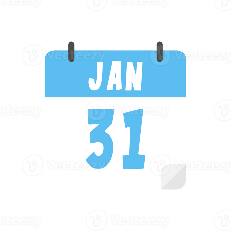 january 31th calendar icon on transparent background png