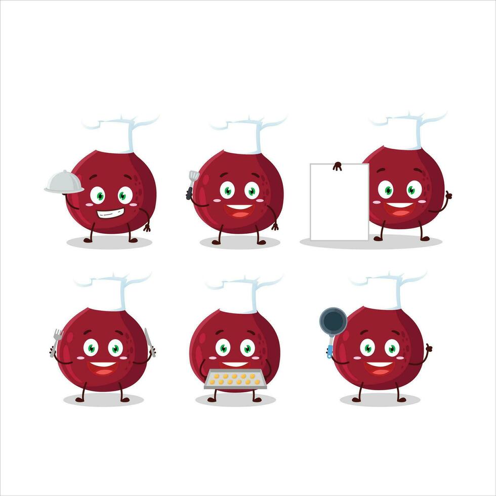 Cartoon character of new onion with various chef emoticons vector