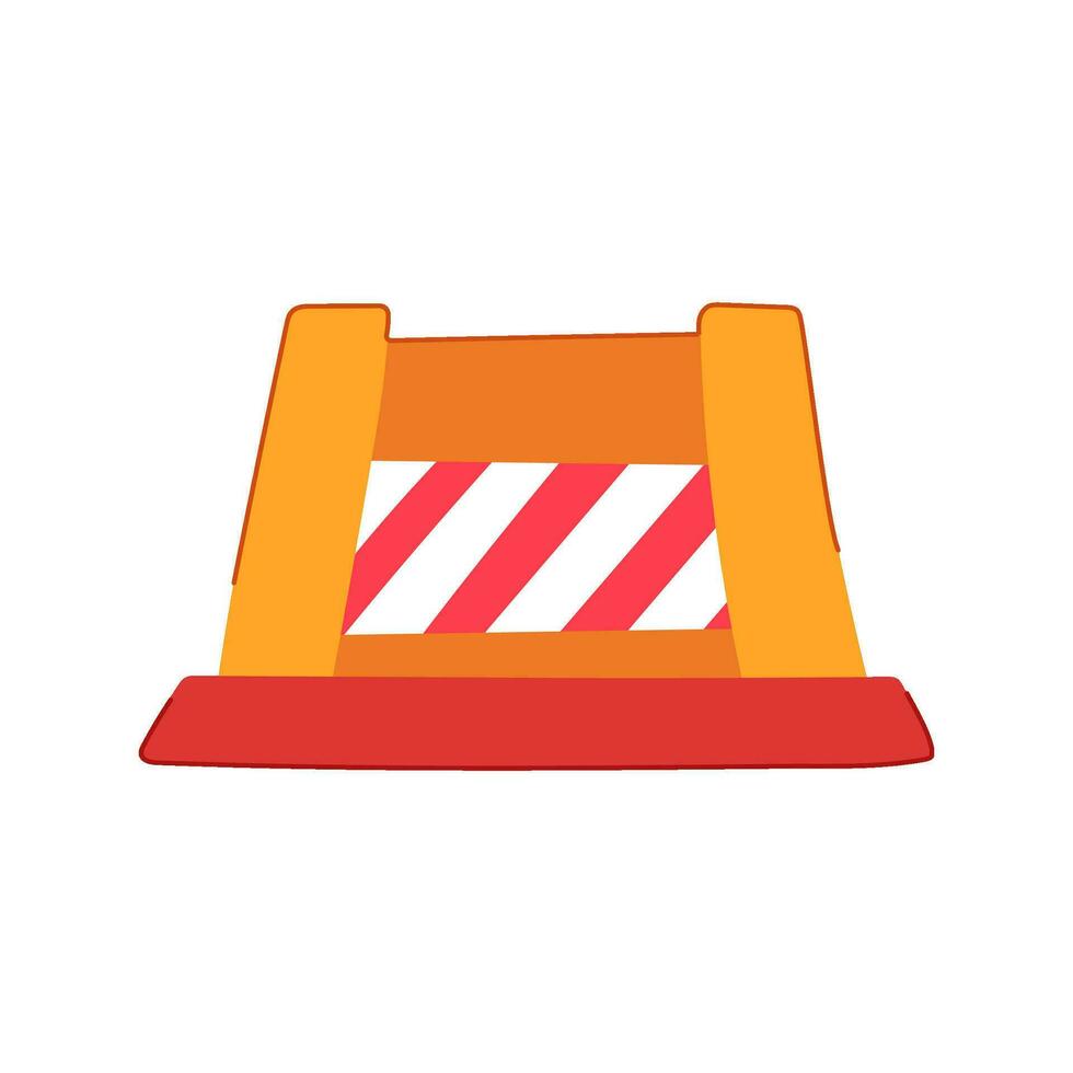 construction road barrier cartoon vector illustration