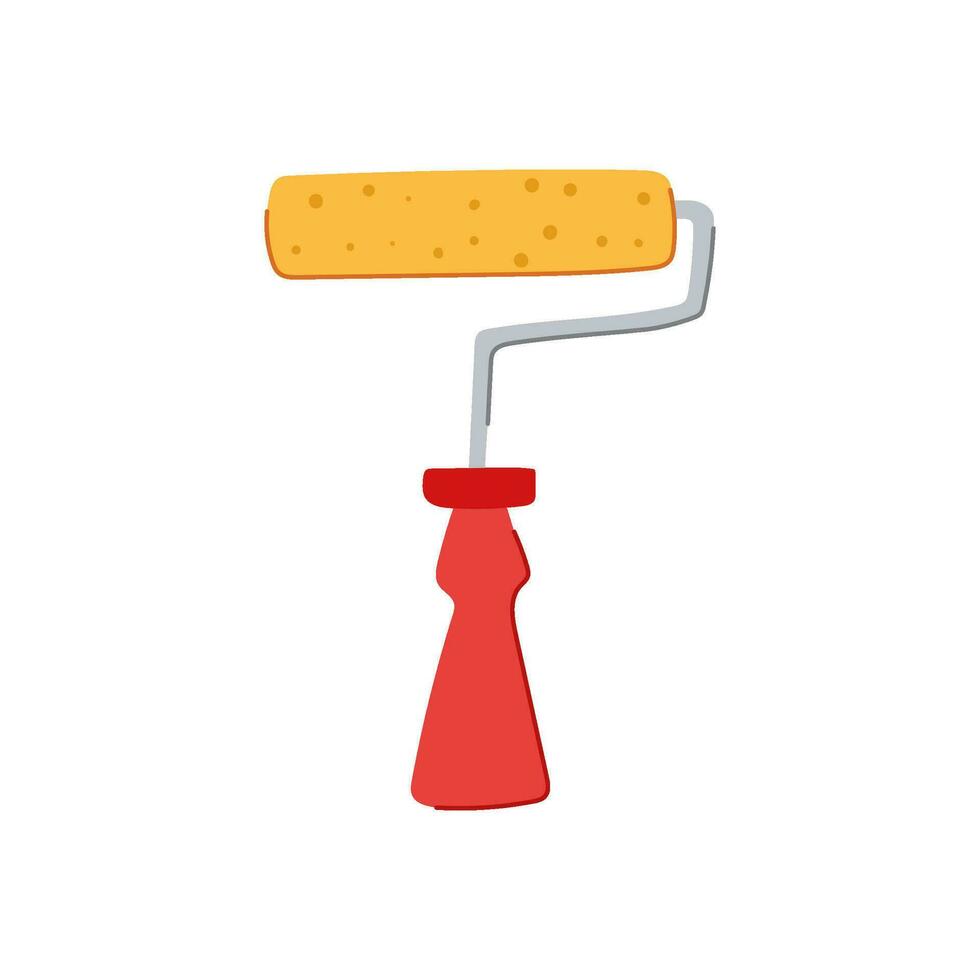 er roller paint cartoon vector illustration