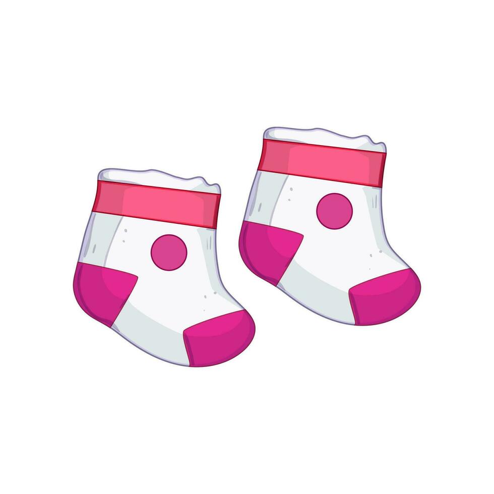 child toddler socks cartoon vector illustration