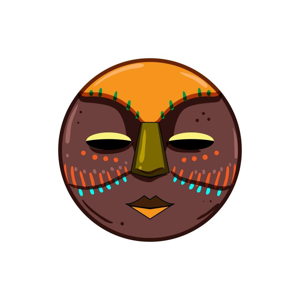 tiki tribal máscara dibujos animados vector ilustración