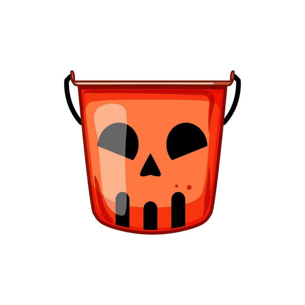 candy halloween bucket cartoon vector illustration