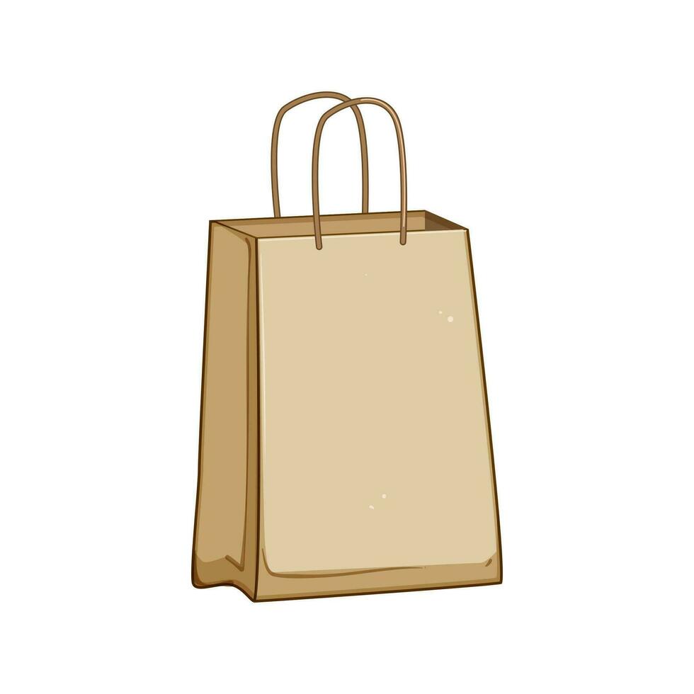 kraft paper lunch bag cartoon vector illustration