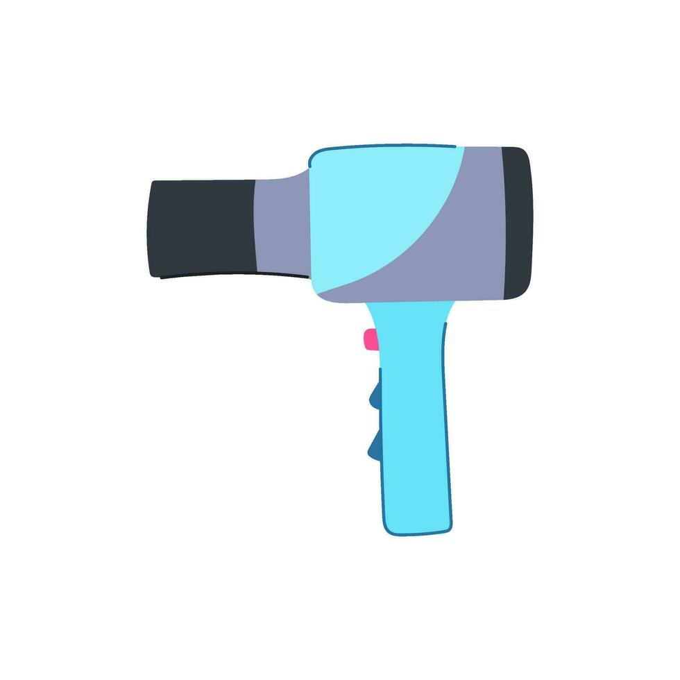 girl hair dryer cartoon vector illustration