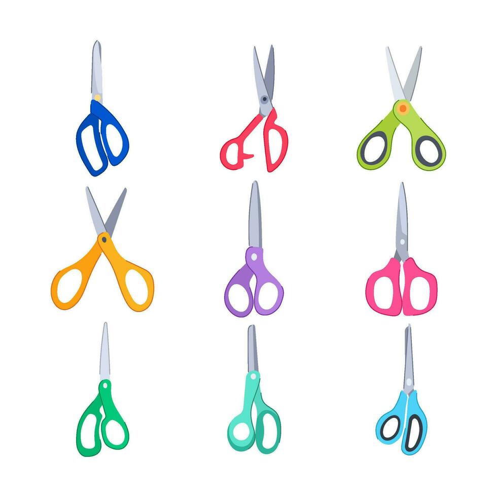 scissor set cartoon vector illustration