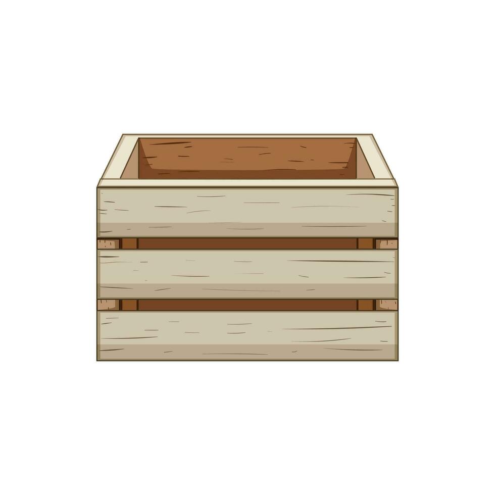 box wooden crate cartoon vector illustration