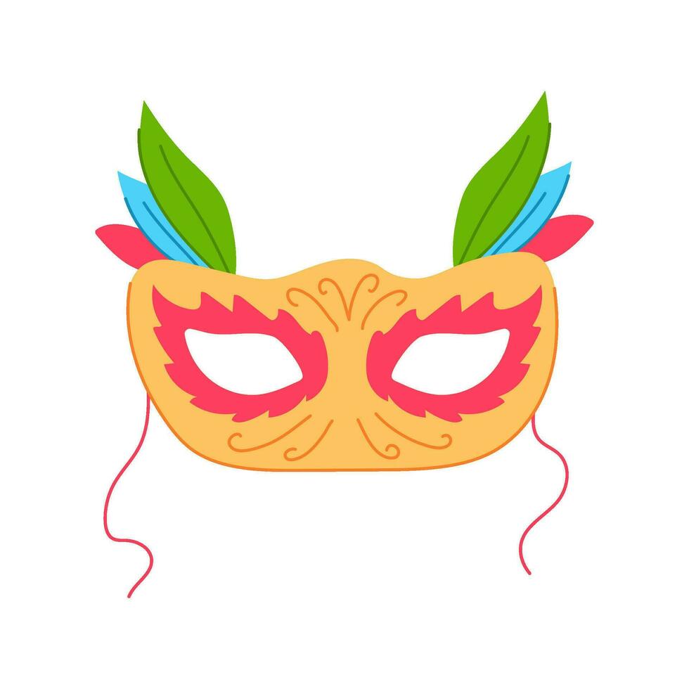 costume carnival mask cartoon vector illustration