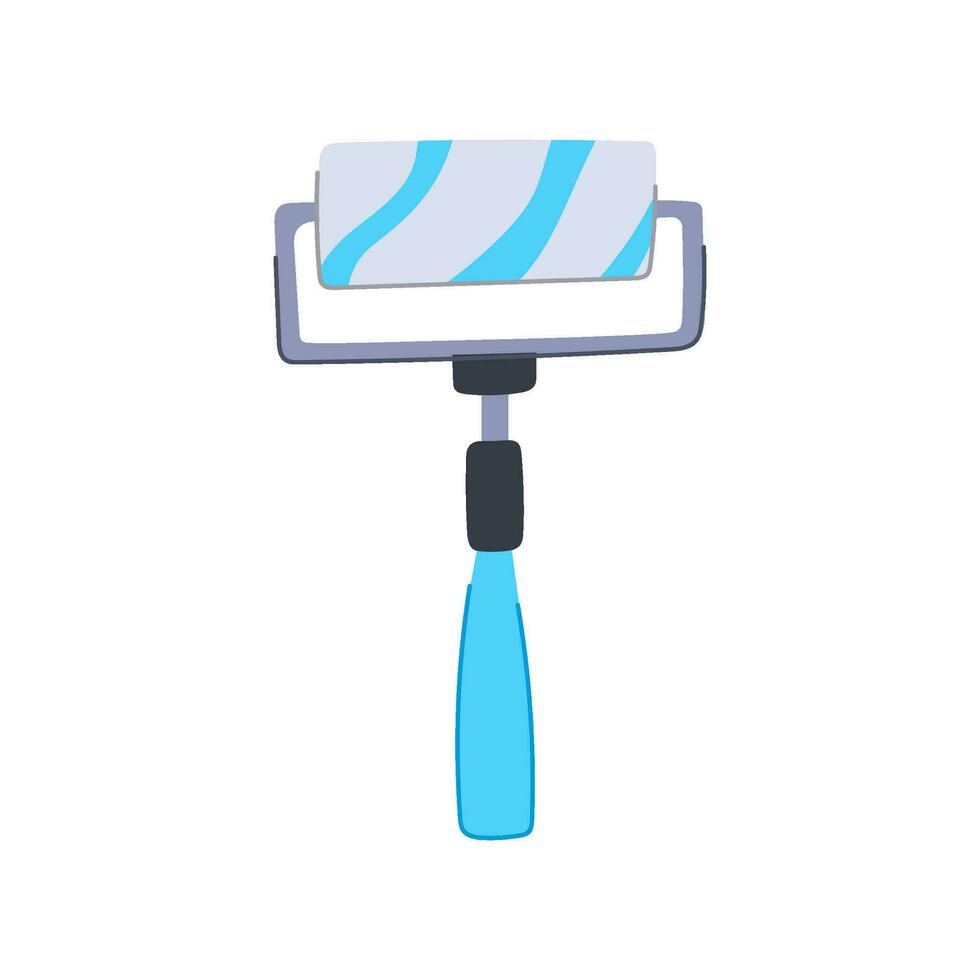 stroke roller paint cartoon vector illustration