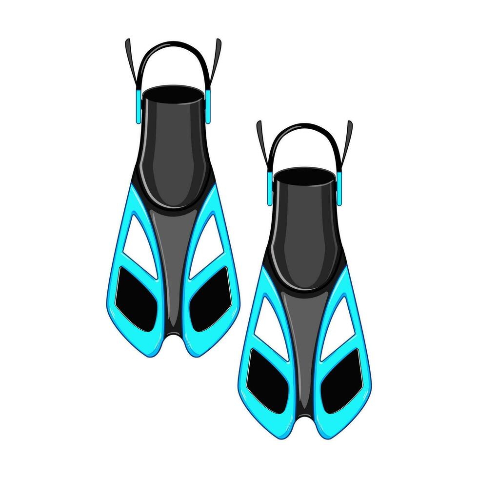 fins flippers cartoon vector illustration