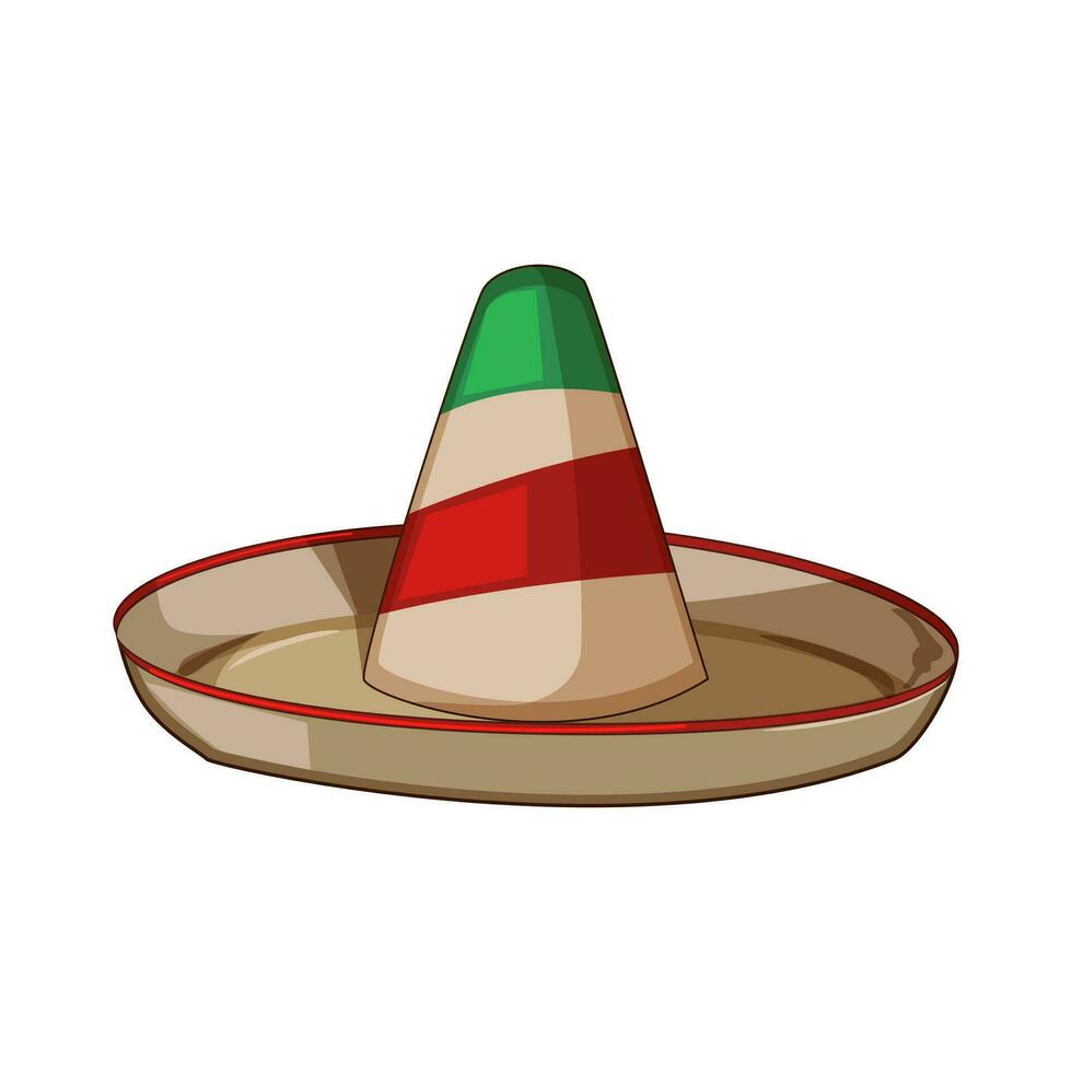 tradicional sombrero dibujos animados vector ilustración