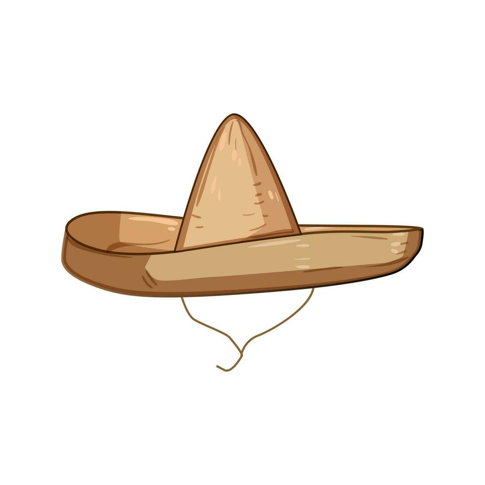 mexican sombrero cartoon vector illustration
