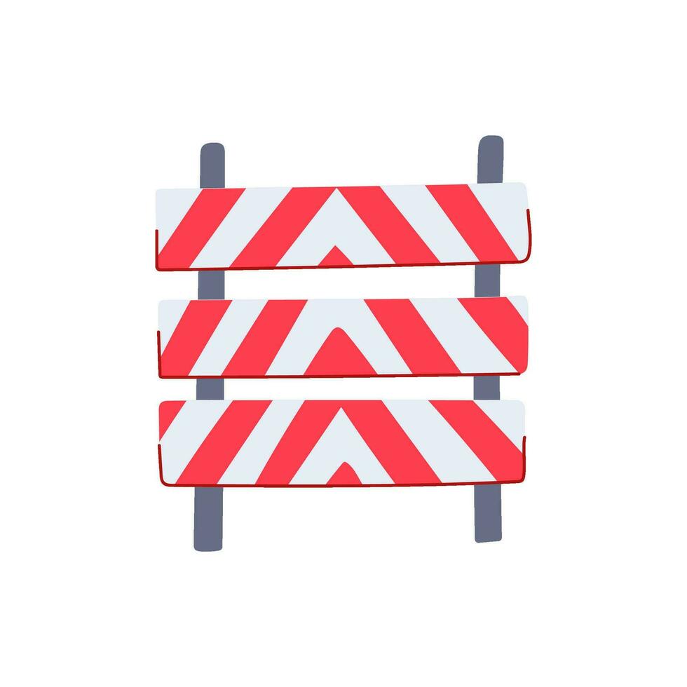 sign road barrier cartoon vector illustration