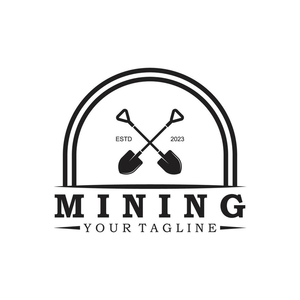 minería logo icono vector