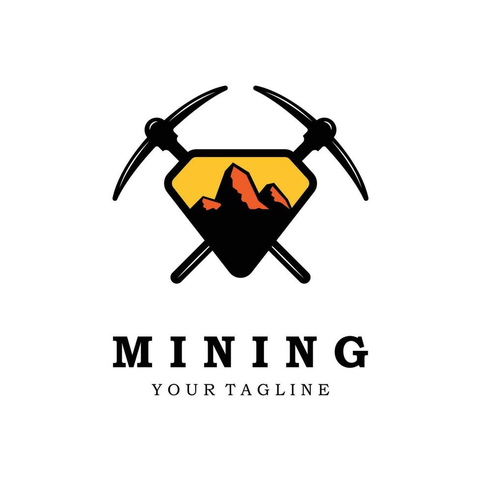 minería logo icono vector