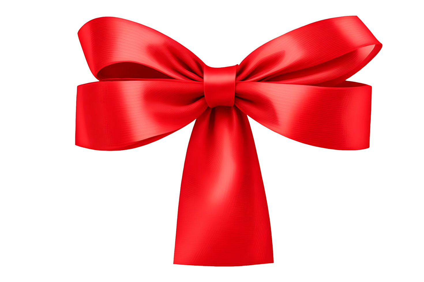 Decorative red bow and ribbon isolated on transparent background.Decorative red bow and ribbon isolated on transparent background. AI Generative png
