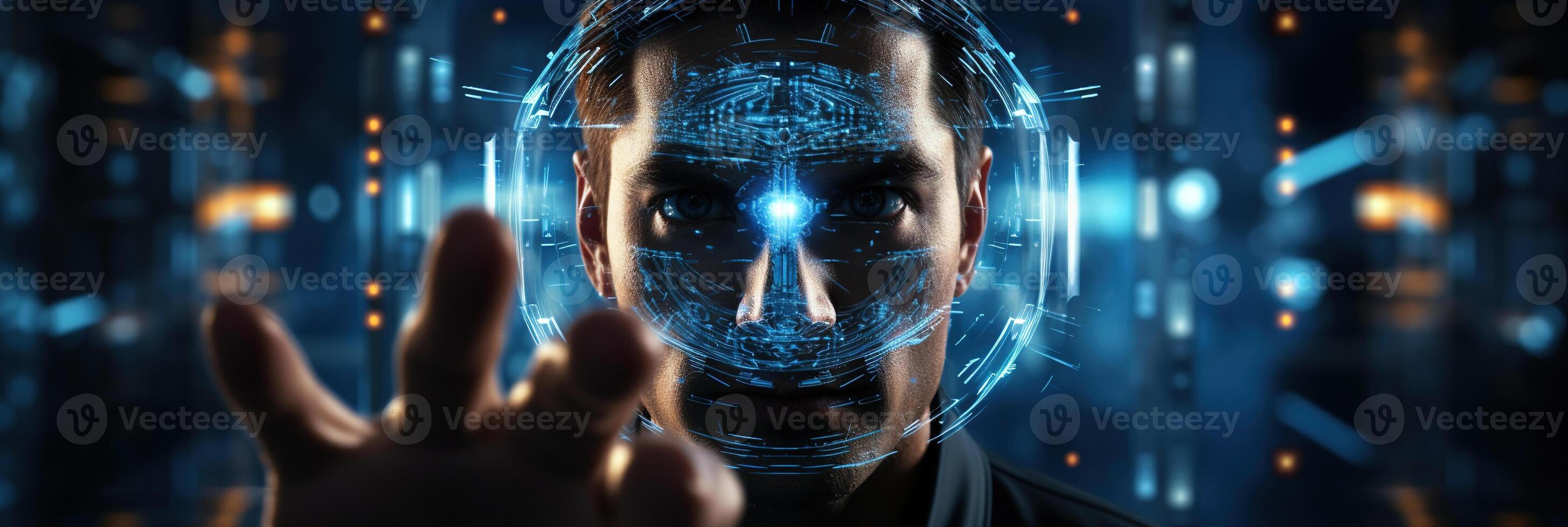 Business and data protection biometric security identify face