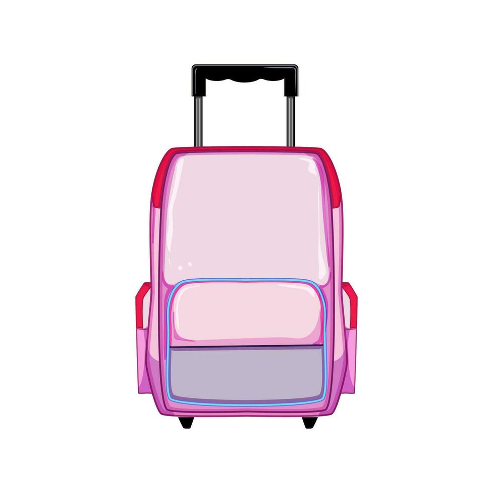 trip kid luggage cartoon vector illustration