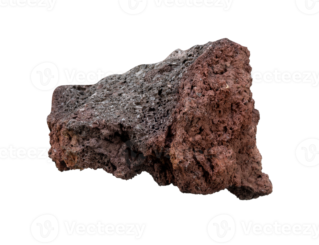 a piece of basalt stone porous isolated png