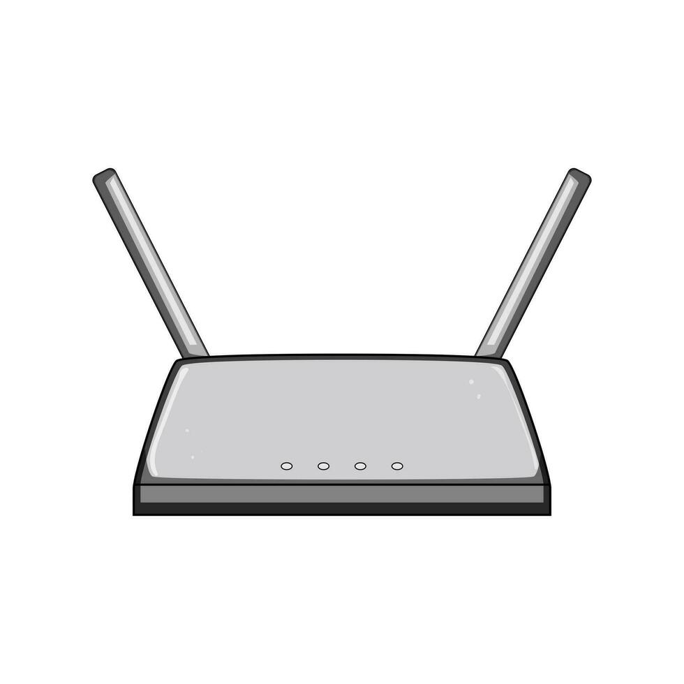 technology router cartoon vector illustration