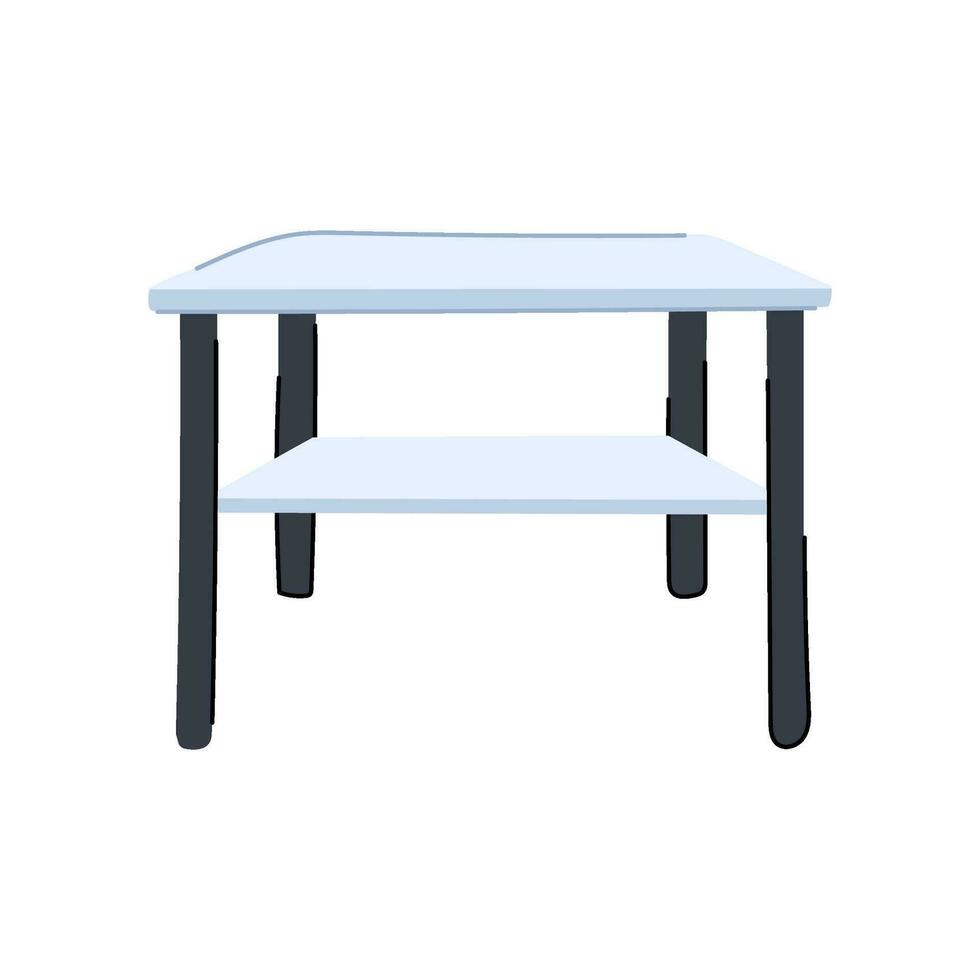 modern glass table cartoon vector illustration