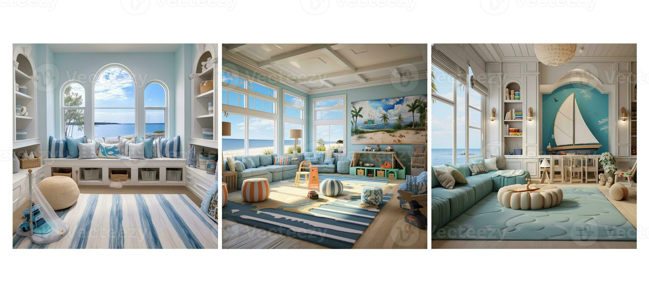 style coastal playroom interior design ai generated photo