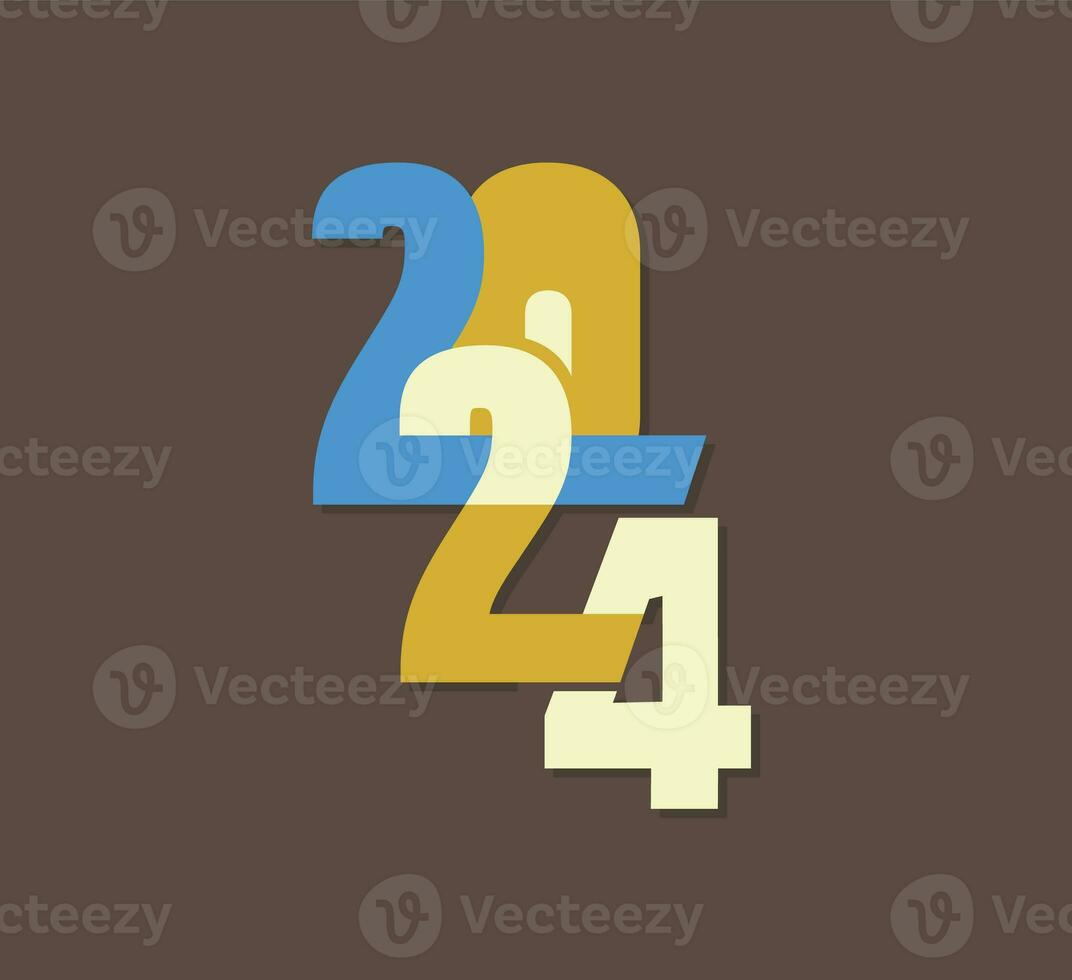 2024, New 2024 Year. Holiday vector illustration of Golden numbers 2024, 2024 Typography, 2024Vector Text Design photo