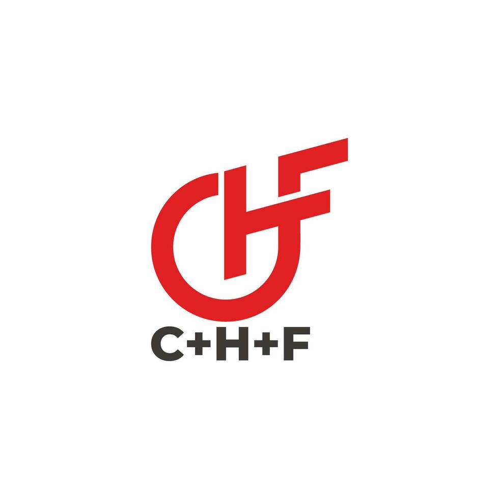 letra chf sencillo geométrico lazo línea logo vector