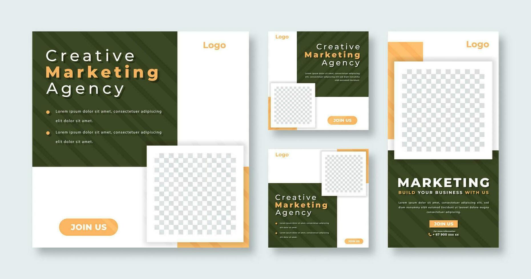 Creative Marketing Agency Social Media Post for Online Marketing Promotion Banner, Story and Web Internet Ads Flyer vector