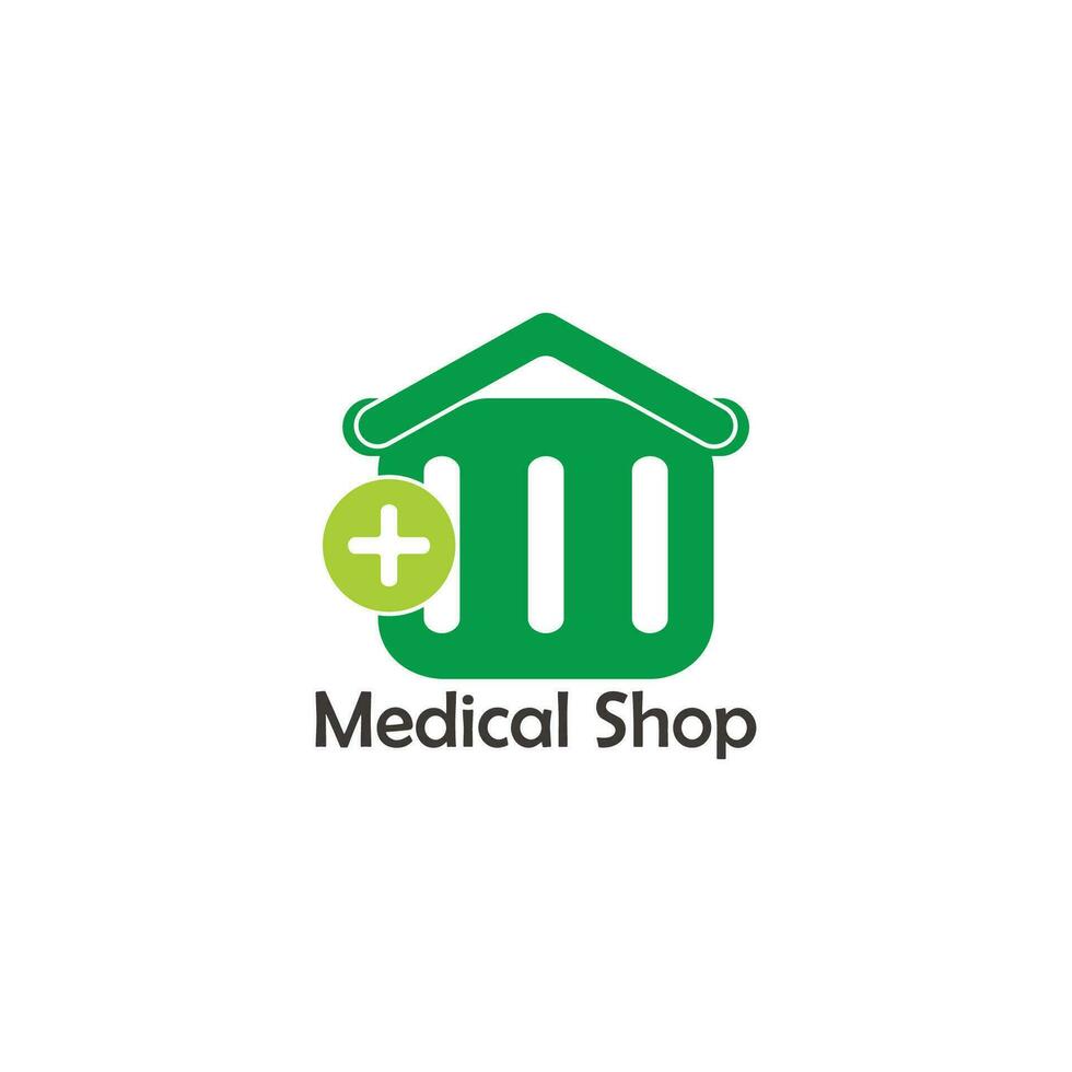 plus medical shopping basket symbol logo vector