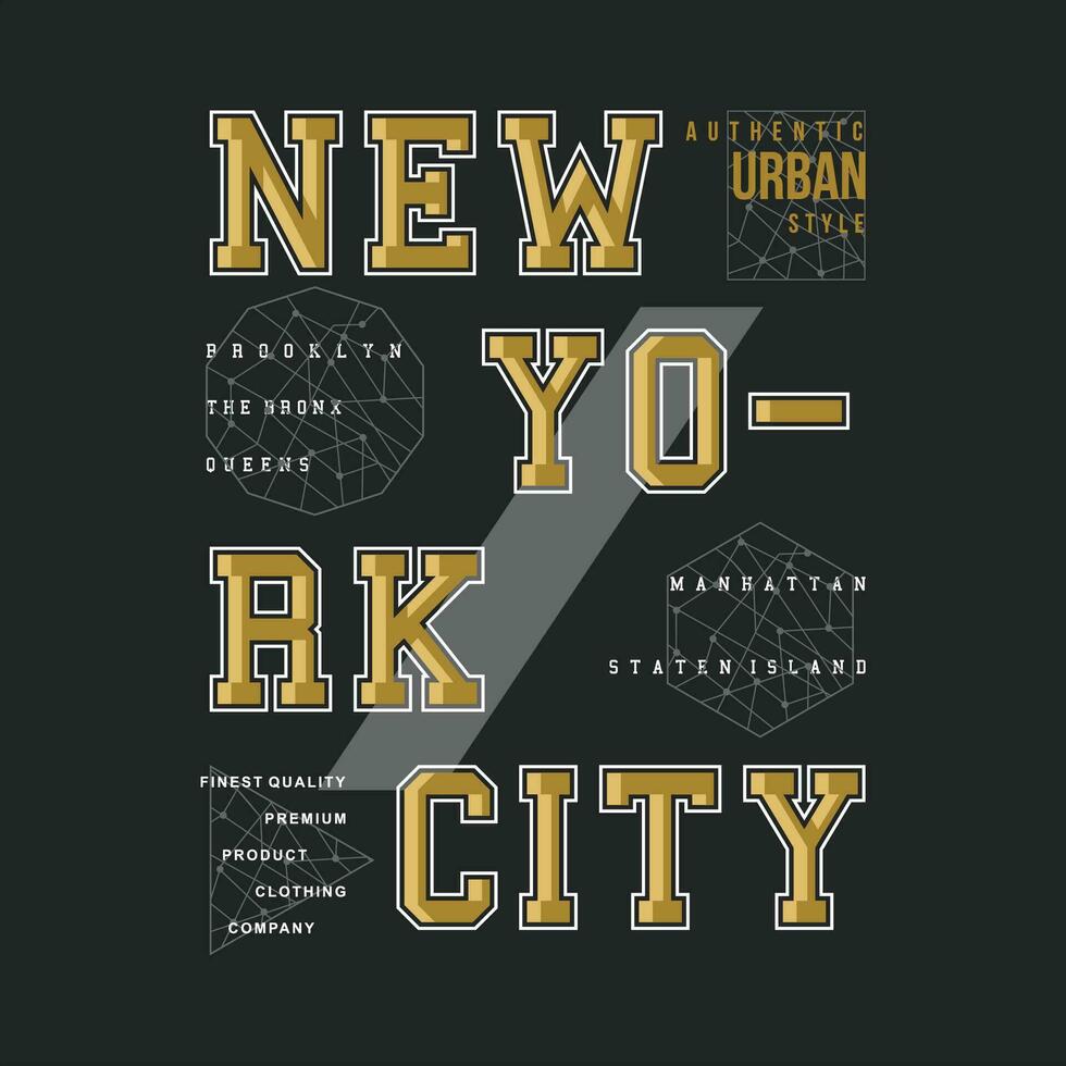 new york city slogan lettering, abstract graphic, typography vector, t shirt print, casual style, and other use vector