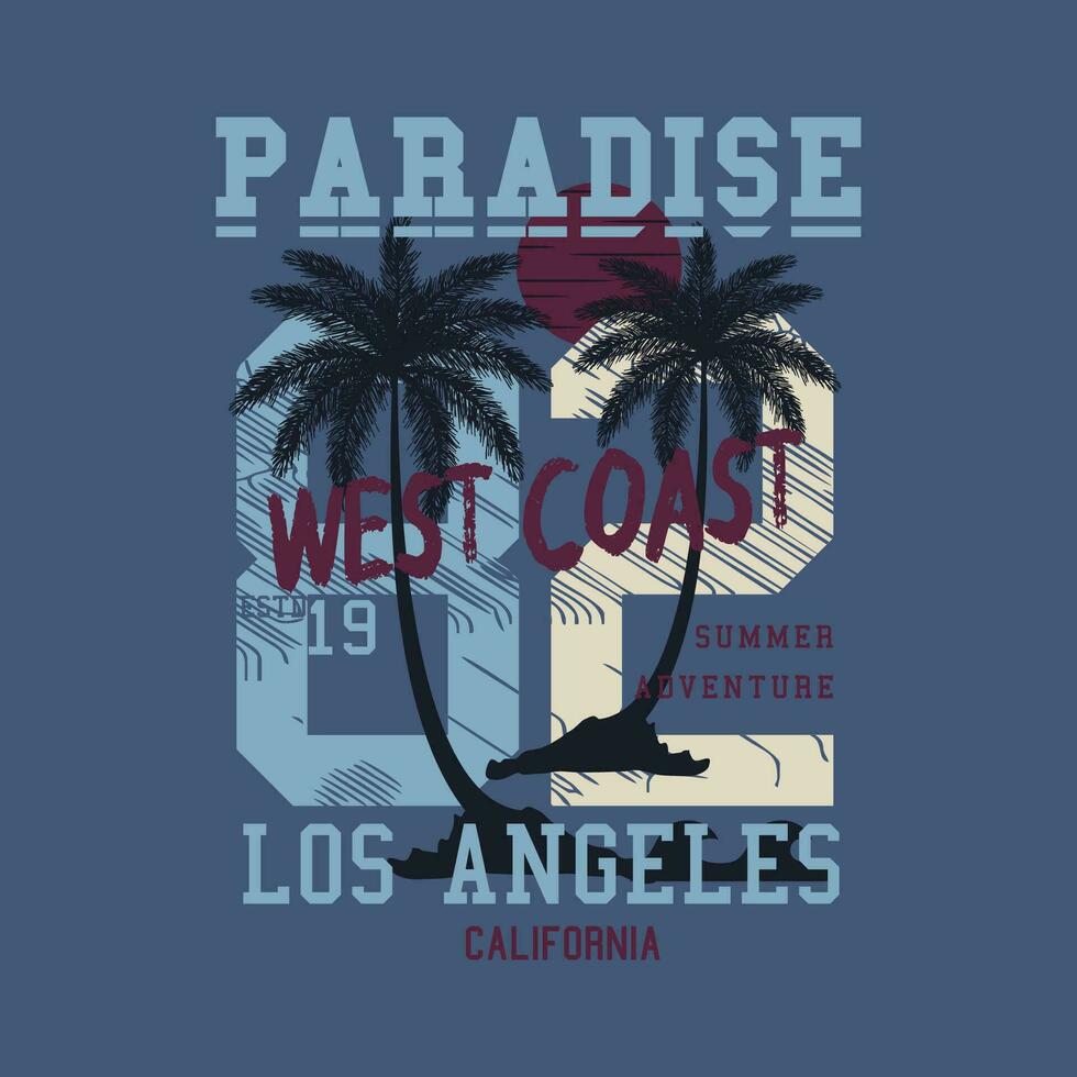 paraíso los angeles gráfico, tipografía vector, t camisa diseño, ilustración, bueno para casual estilo vector