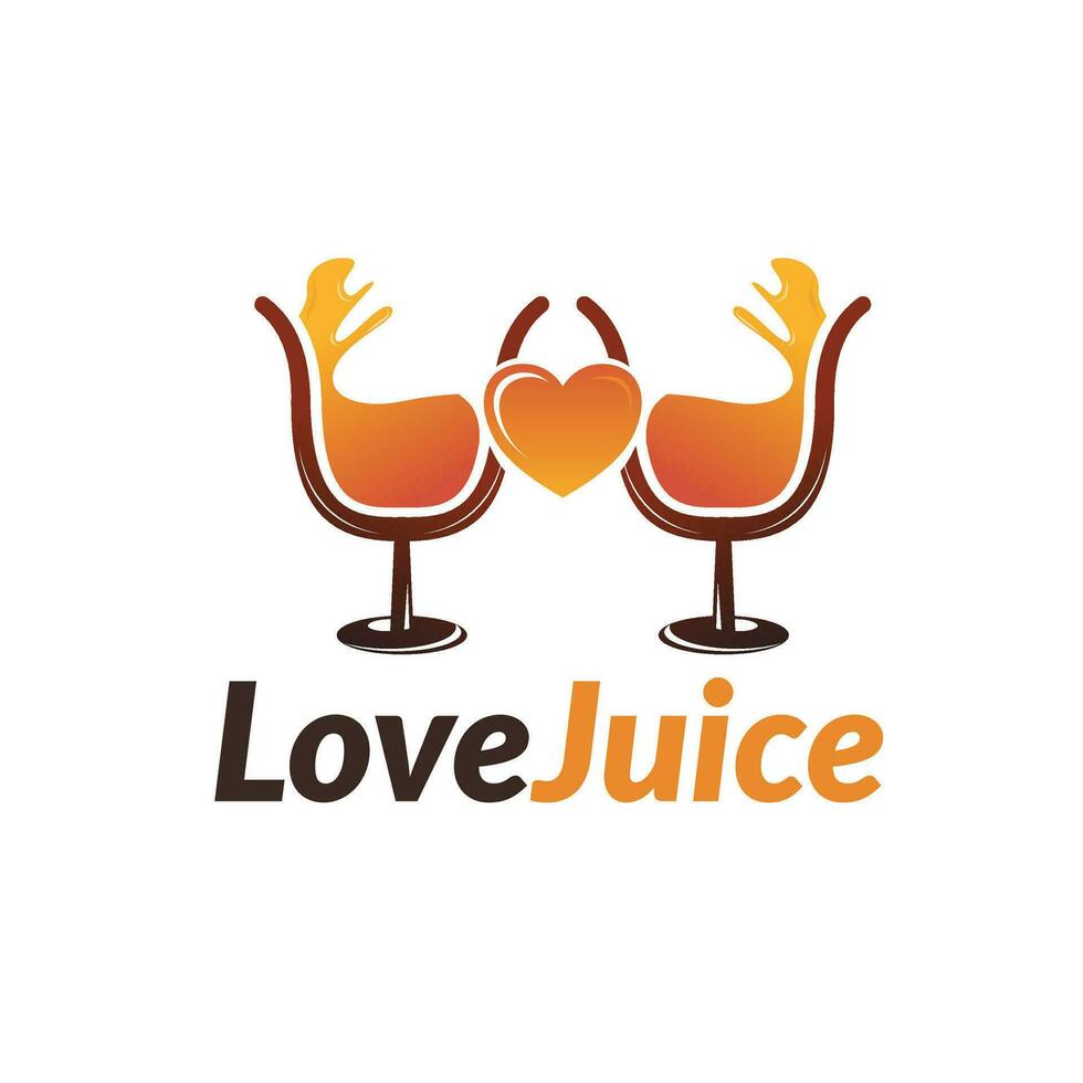 amor jugo logo diseño - Fresco jugo logo - naranja jugo vector