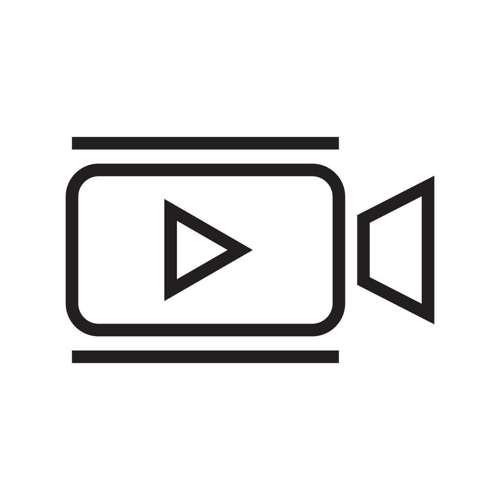 Video Camera Icon Vector Illustration, Video Player Sign, Technology Icon, Live Video Broadcasting Symbol, Camera Recorder, Film And Multimedia Design Elements For Mobile Apps And Website Illustration