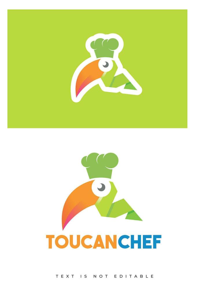 professional bakery logo design - chef bird logo - toucan chef - kitchen vector