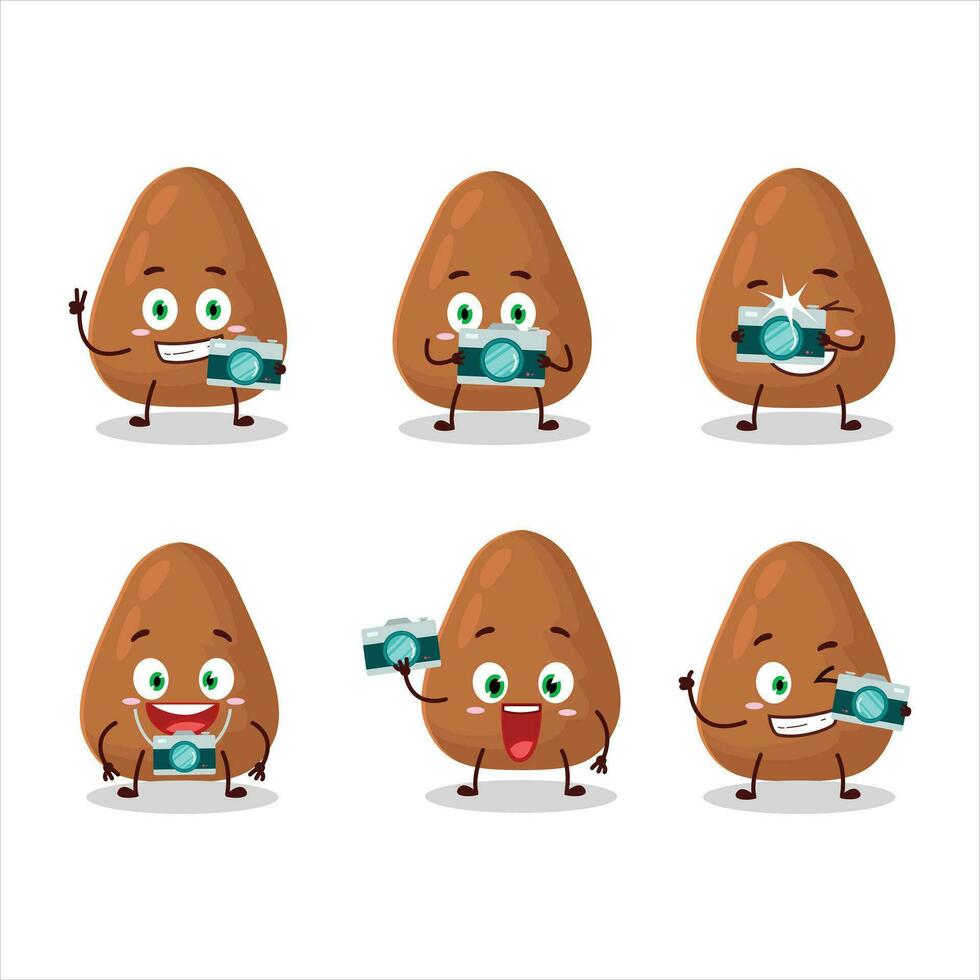 Photographer profession emoticon with mamey cartoon character vector