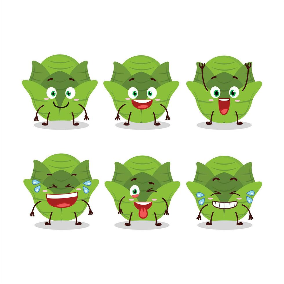 Cartoon character of savoy cabbage with smile expression vector