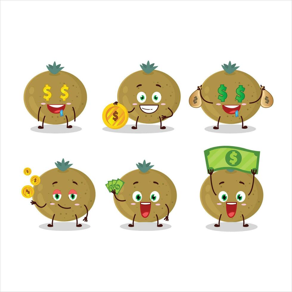 Ceylon gooseberry cartoon character with cute emoticon bring money vector