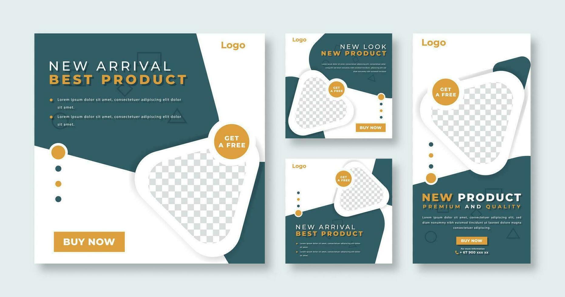 Geometric Shapes Social Media Post for Online Marketing Promotion Banner, Story and Web Internet Ads Flyer vector